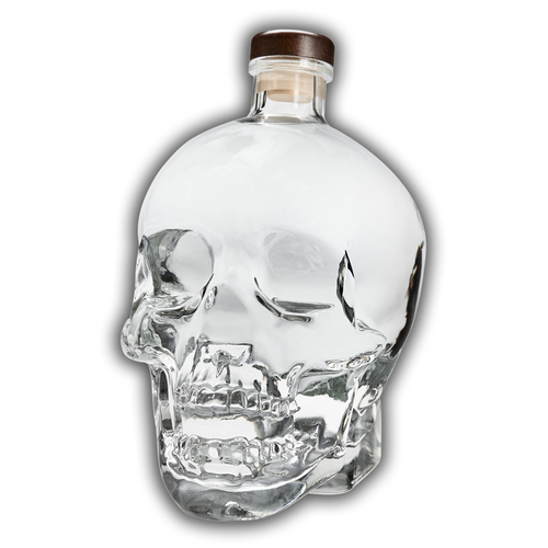 glass skull bottle vodka