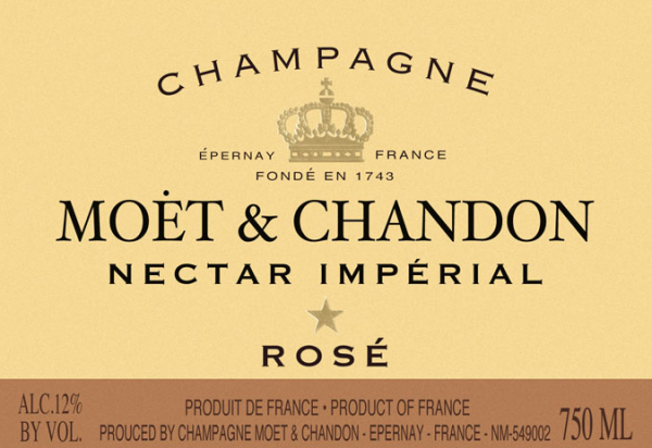 Zoom to enlarge the Moet Chandon Nectar Imperial Rose Champagne 375ml