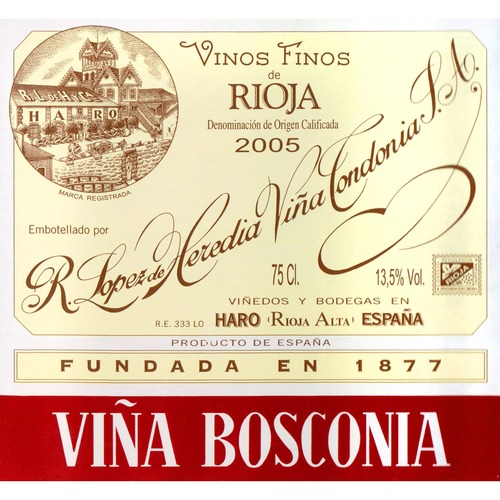 Zoom to enlarge the Lopez De Heredia Bosconia Reserva Rioja