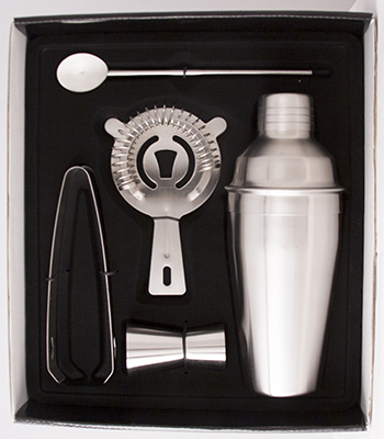 5pc Cocktail Shaker Set with Two Martini Glasses, Set - Foods Co.