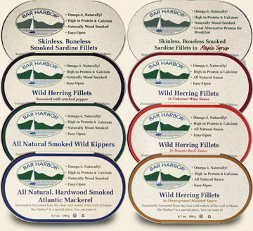 Zoom to enlarge the Bar Harbor Skinless Boneless Smoked Sardine Fillets