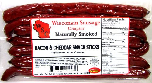 Zoom to enlarge the Wisconsin Bacaon Cheddar Sausage Sticks