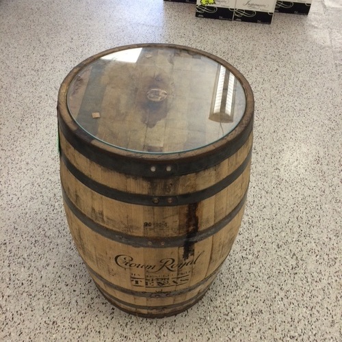 glass top for whiskey barrel