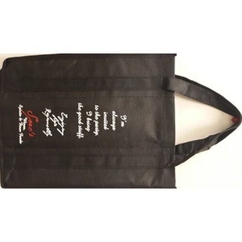 Zoom to enlarge the Spec’s Wine Bottle Bag • 6 Bottle Black Fabric