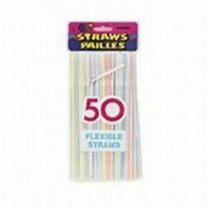 Unique Straws • Flexible Striped 50 Ct