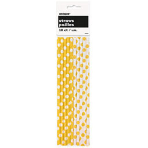 Zoom to enlarge the Unique Paper Straws • Sunflower Yellow Dots