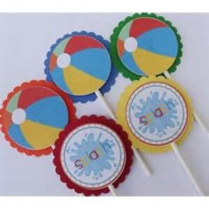 Unique Party Picks • Beach Ball 3.5" 8 Count
