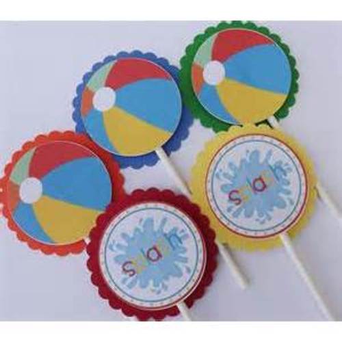 Zoom to enlarge the Unique Party Picks • Beach Ball 3.5″ 8 Count