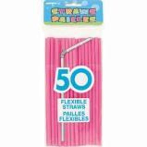 Zoom to enlarge the Unique Flex Straws • Hot Pink 50 Count