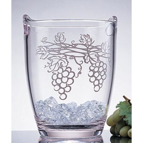 Zoom to enlarge the Prodyne Wine Bucket • Thick Acrylic with Grape Design