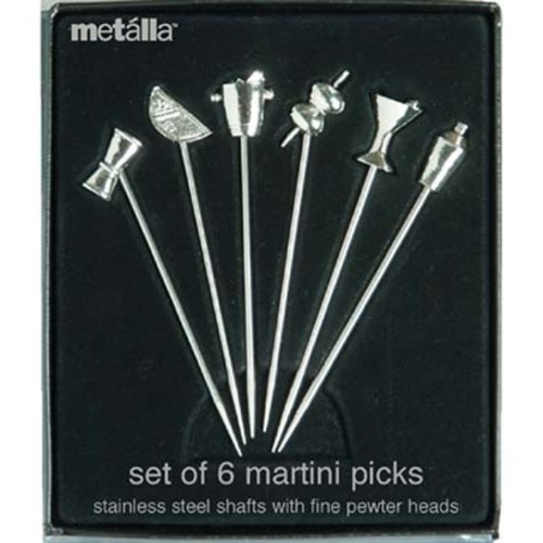 Zoom to enlarge the Prodyne Cocktail Pick • Happy Hour Shapes Pewter