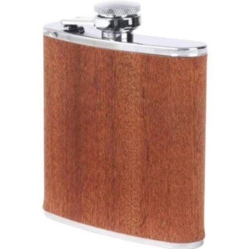 Zoom to enlarge the Maxam Flask • Ss with Wood Wrap 6 Ounce