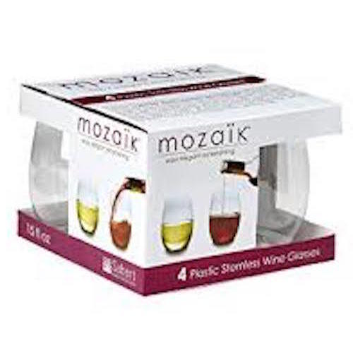 Zoom to enlarge the Mozaik Stemless Wine Glass • 4 Pk