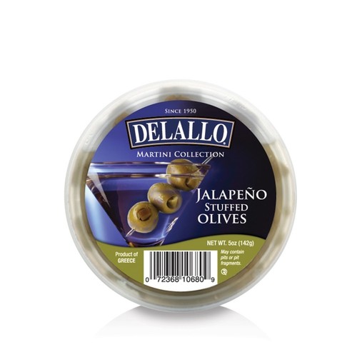 Zoom to enlarge the Delallo Martini Olive Cup • Jalapeno Stuffed In Brine