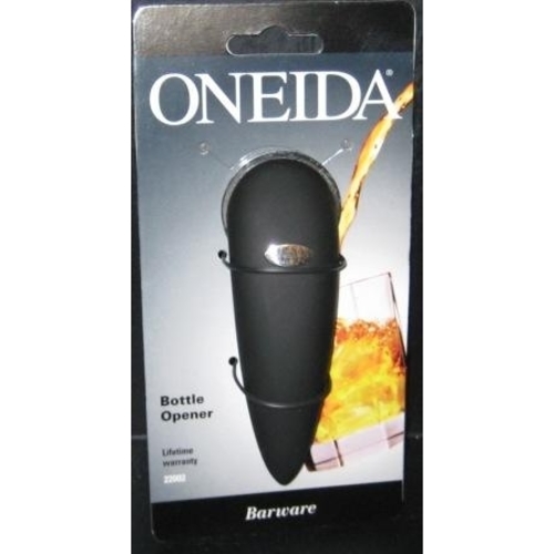 Oneida Can Opener w Bottle Opener Black Soft Grip Handles #54224