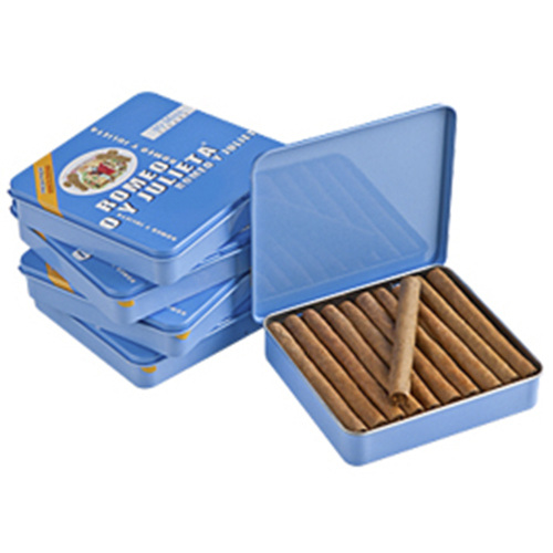 Zoom to enlarge the Cigar Romeo Y Julieta Mini Mild Blue Cigarillos Box Of Five Tin 20pk