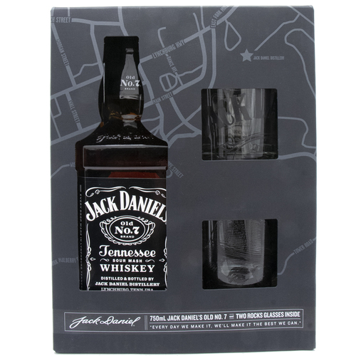 Zoom to enlarge the Jack Daniels Black • with 2 Glasses