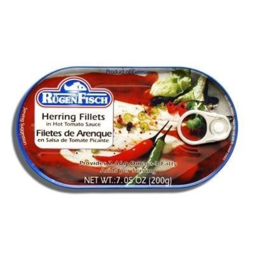 Zoom to enlarge the Rugenfisch Herring Fillets In Hot Tomato Sauce