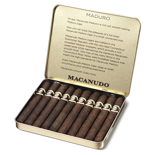 Zoom to enlarge the Cigar Macanudo Maduro Ascot Cigarillos Single Tin 10pk