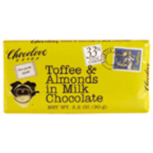 Chocolove Milk 33% Chocolate Almond Toffee Candy Bar