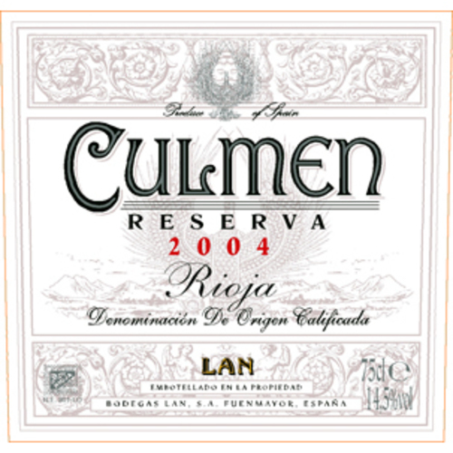 Zoom to enlarge the Bodegas Lan “culmen” Reserva Rioja