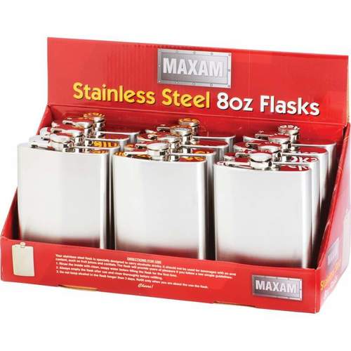 Zoom to enlarge the Maxam Flask • 8 oz Stainless Steel