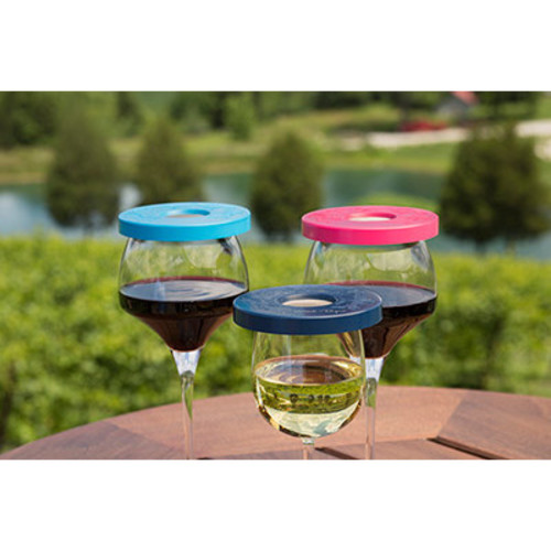 Zoom to enlarge the Wine Tapa Wine Glass Cover • Sky Blue