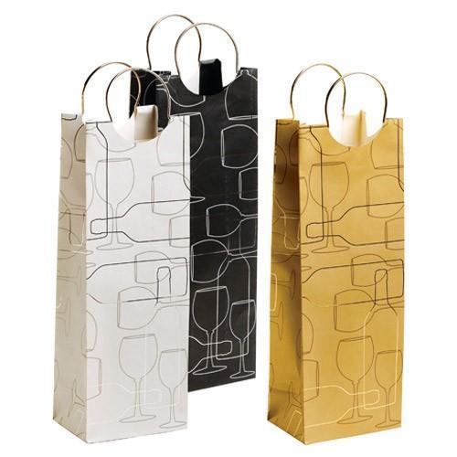 Silver Foil Wine Bottle Gift Bags, Metallic Wraps (6.25 x 17.5 in, 100  Pack) 