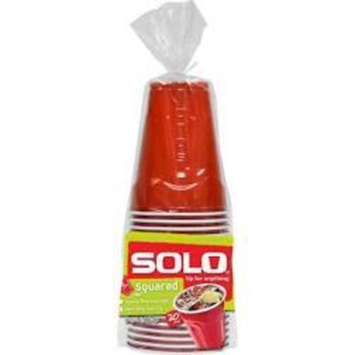 Solo 18oz Squared Plastic Cups, Red, 30ct 