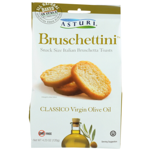 Zoom to enlarge the Asturi Classico Bruschettini Virgin Olive Oil Snack Size Italian Toasts