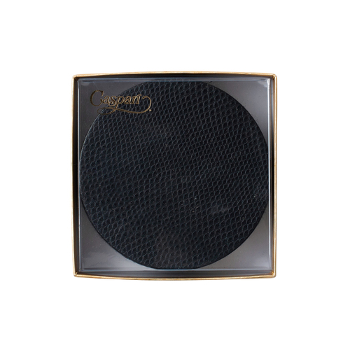 Zoom to enlarge the Caspari • Coaster Set Black Faux Snakeskin Round