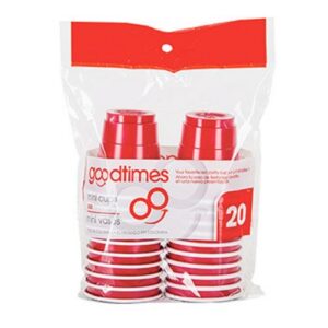 Goodtimes Red Cup • Mini 2 oz Plastic 20 Ct