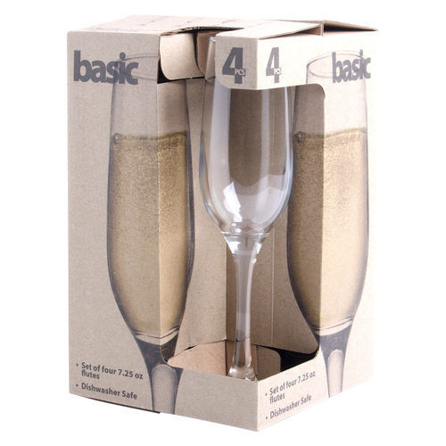 Home Essentials Basic Champagne Flutes 7oz 4pk