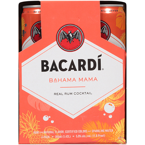 Bacardi Cocktails • Bahama Mama 4pk-12oz