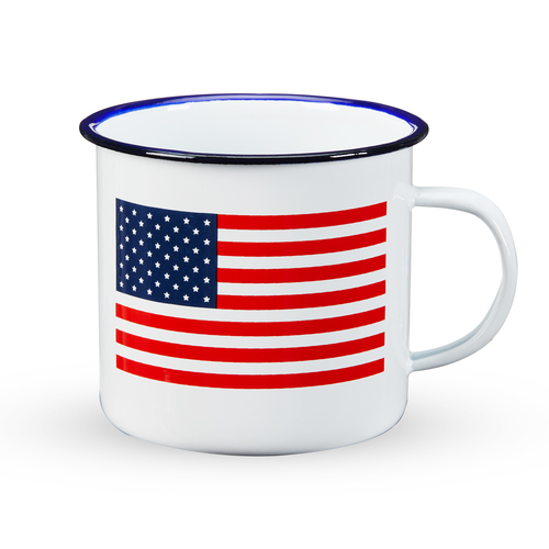 Zoom to enlarge the True • Enamel Mug with American Flag