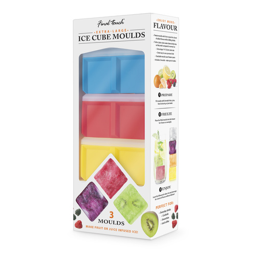 Final Touch Silicone Ice Molds- Set Of 3 Double 2 Inch Cubes