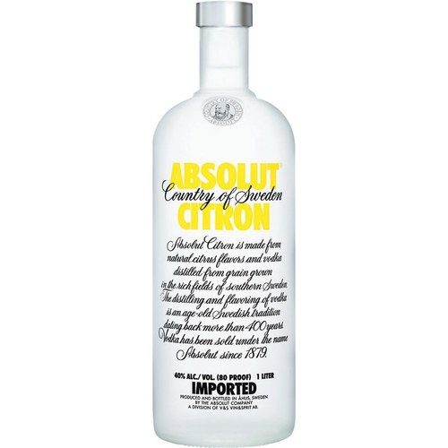 Absolut Citron Flavored Vodka 750mL – Crown Wine and Spirits