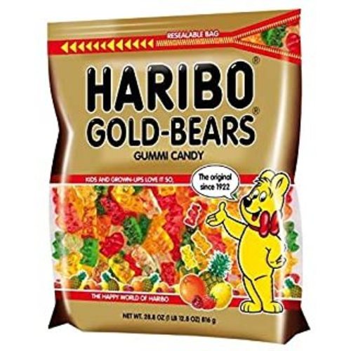 Haribo Halal Gold Bears Mini Jelly Sweets Fruit Flavour Gum Candy Party Bag  100g