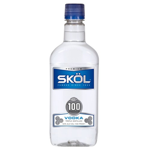 Zoom to enlarge the Skol Vodka • 100′ (Plastic Bottle)