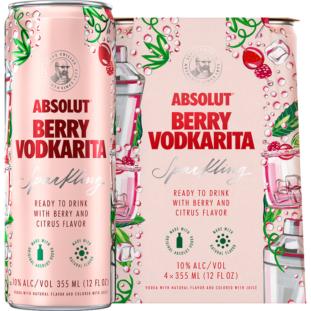 Zoom to enlarge the Absolut Cocktails • Berry Vodkarita 4pk-12oz