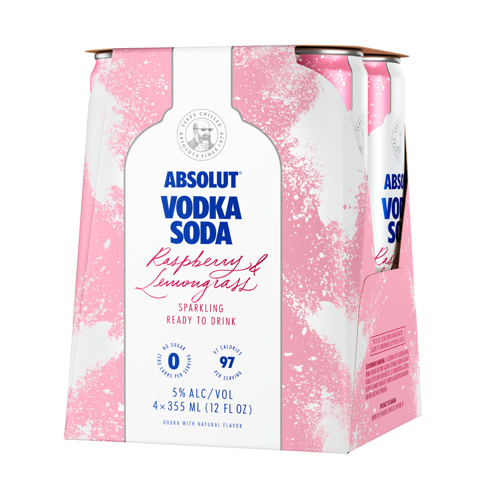 Zoom to enlarge the Absolut Vodka Soda • Raspberry Lemongrass 4pk-12oz