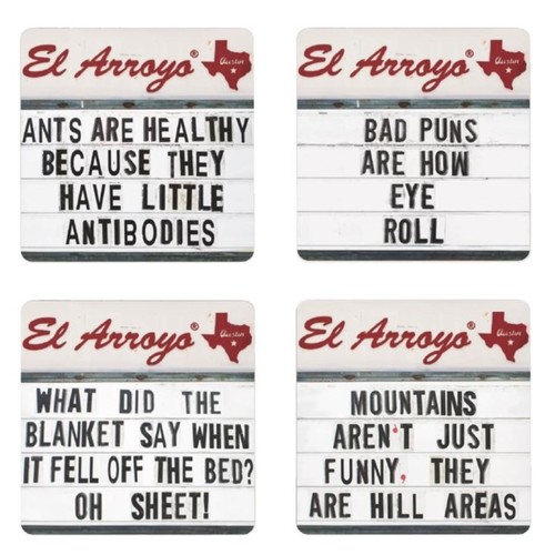 Zoom to enlarge the El Arroyo Coaster Set • Dad Jokes Set Of 4