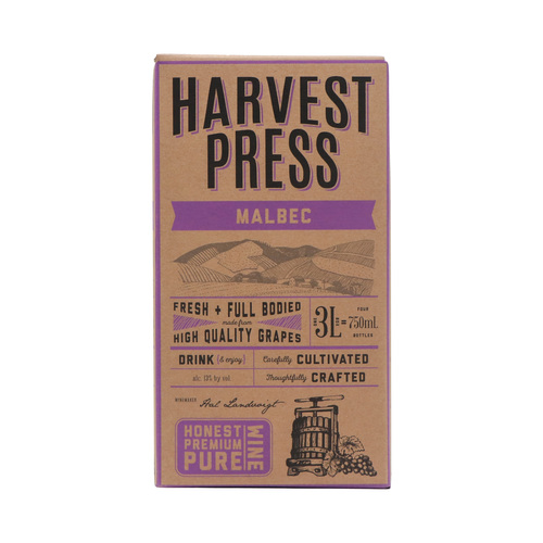 Zoom to enlarge the Harvest Press Malbec (3l Box)