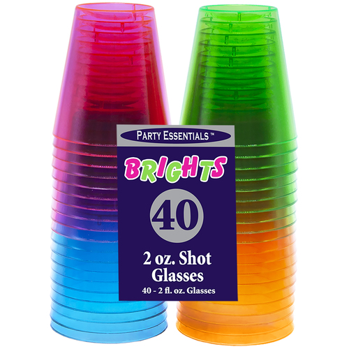 Zoom to enlarge the Party Essentials Neon Shot Glass • 2 Ounce 40 Ct