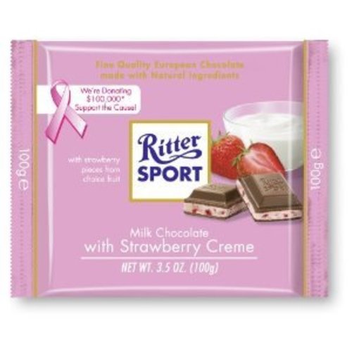 Zoom to enlarge the Ritter Sport Strawberry Creme Milk Chocolate Candy Bar