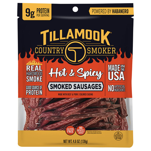 Zoom to enlarge the Jerky • Tillamook Country Smoker Hot & Spicy Smk Sausage In A Bag