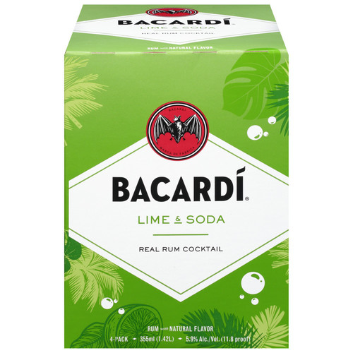 Zoom to enlarge the Bacardi Cocktails • Lime & Soda 4pk-355ml
