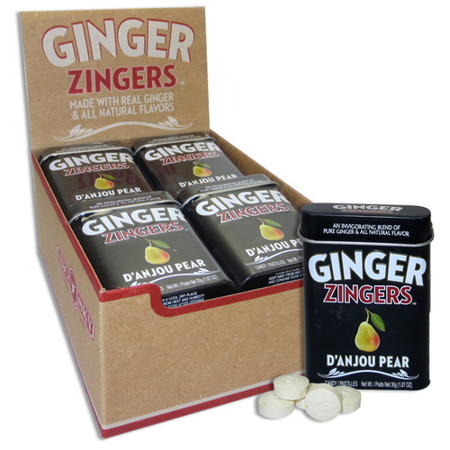 Zoom to enlarge the Ginger Zingess Danjoy Pear Candy In Tin