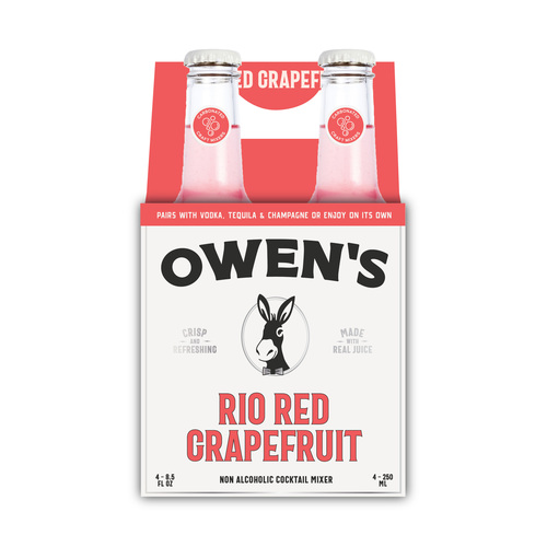 Zoom to enlarge the Owen’s Craft Mixers 4pk Bottles • Rio Red Grapefruit