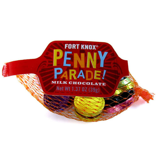 Zoom to enlarge the Fort Knox Penny Parade Mixed Chocolate Coins In Mesh Bag